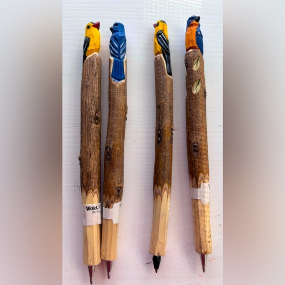 4 Wooden Birds Figure Pen - Picture 1 of 7